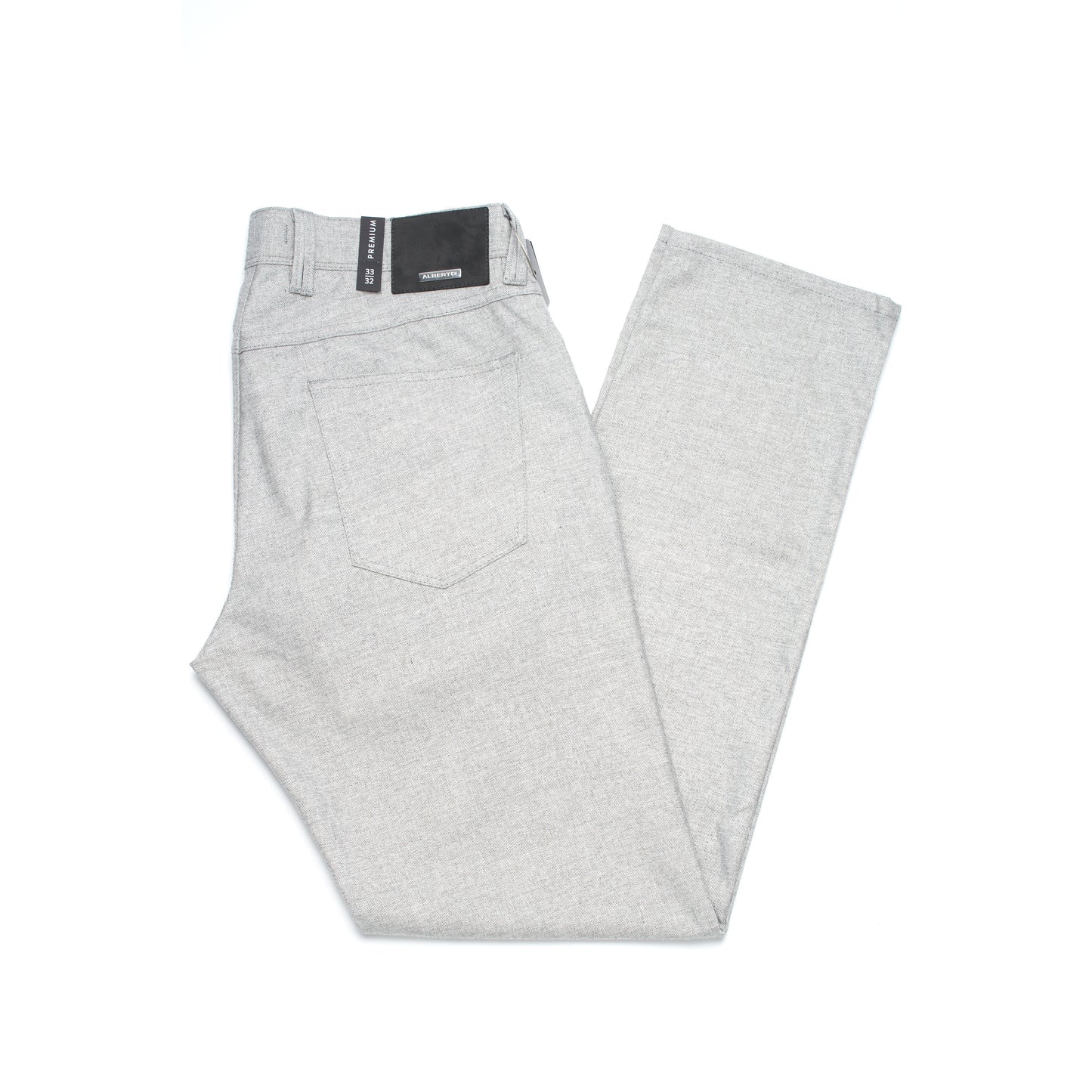 Alberto Lightweight Flannel Pipe Regular Fit Pant Model in Light Grey