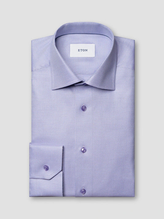 Eton Slim Fit Purple Shirt with Purple Contrast Buttons