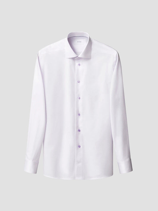 Eton Semi Solid Cotton TENCEL™ Lyocell Shirt in Slim Fit-Light Lavender