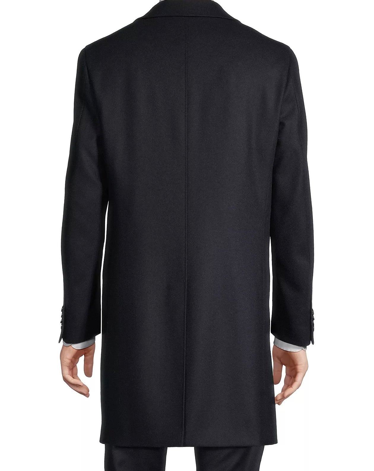 Canali Kei Wool & Cashmere Topcoat in Black