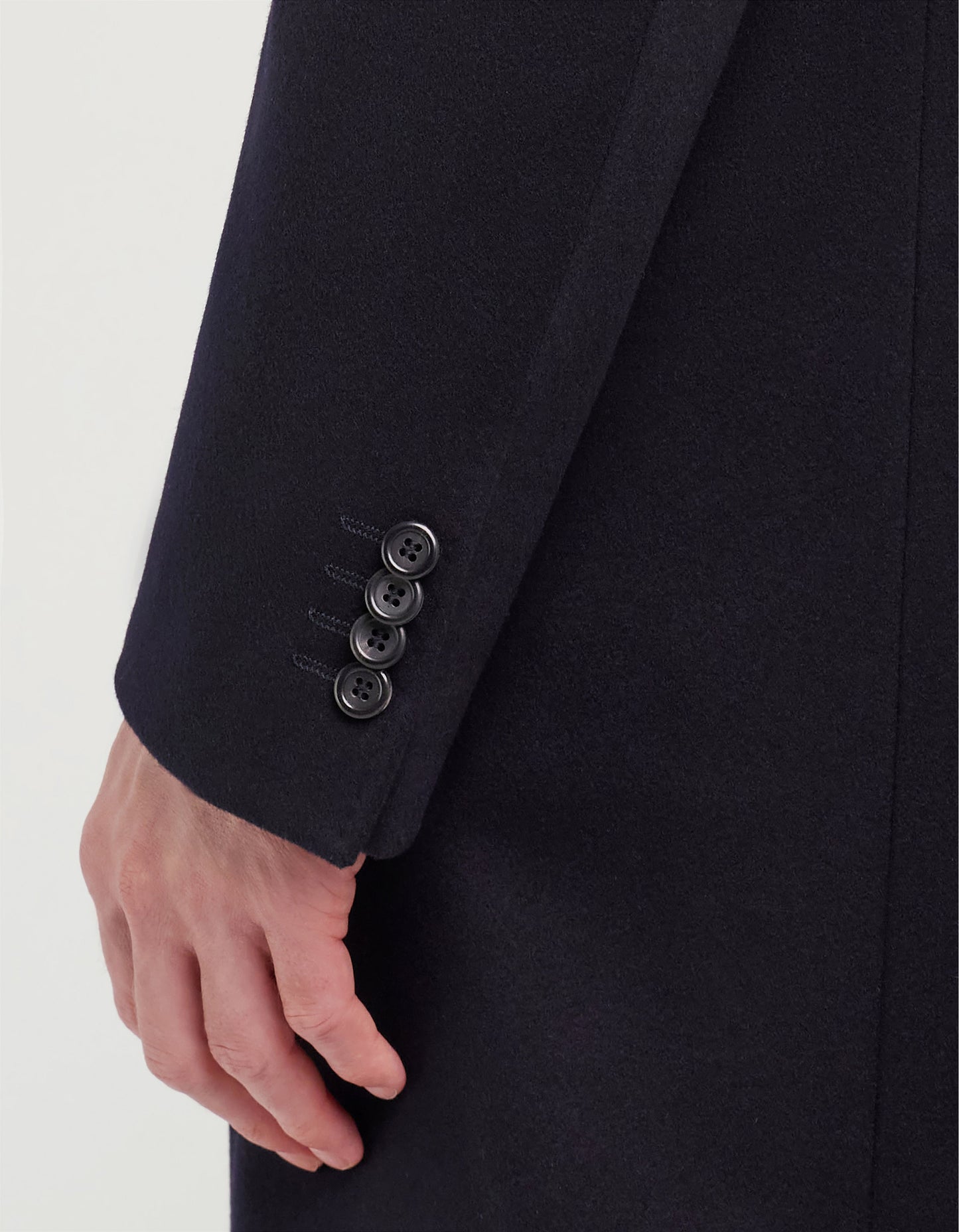 Canali Kei Wool Topcoat in Navy