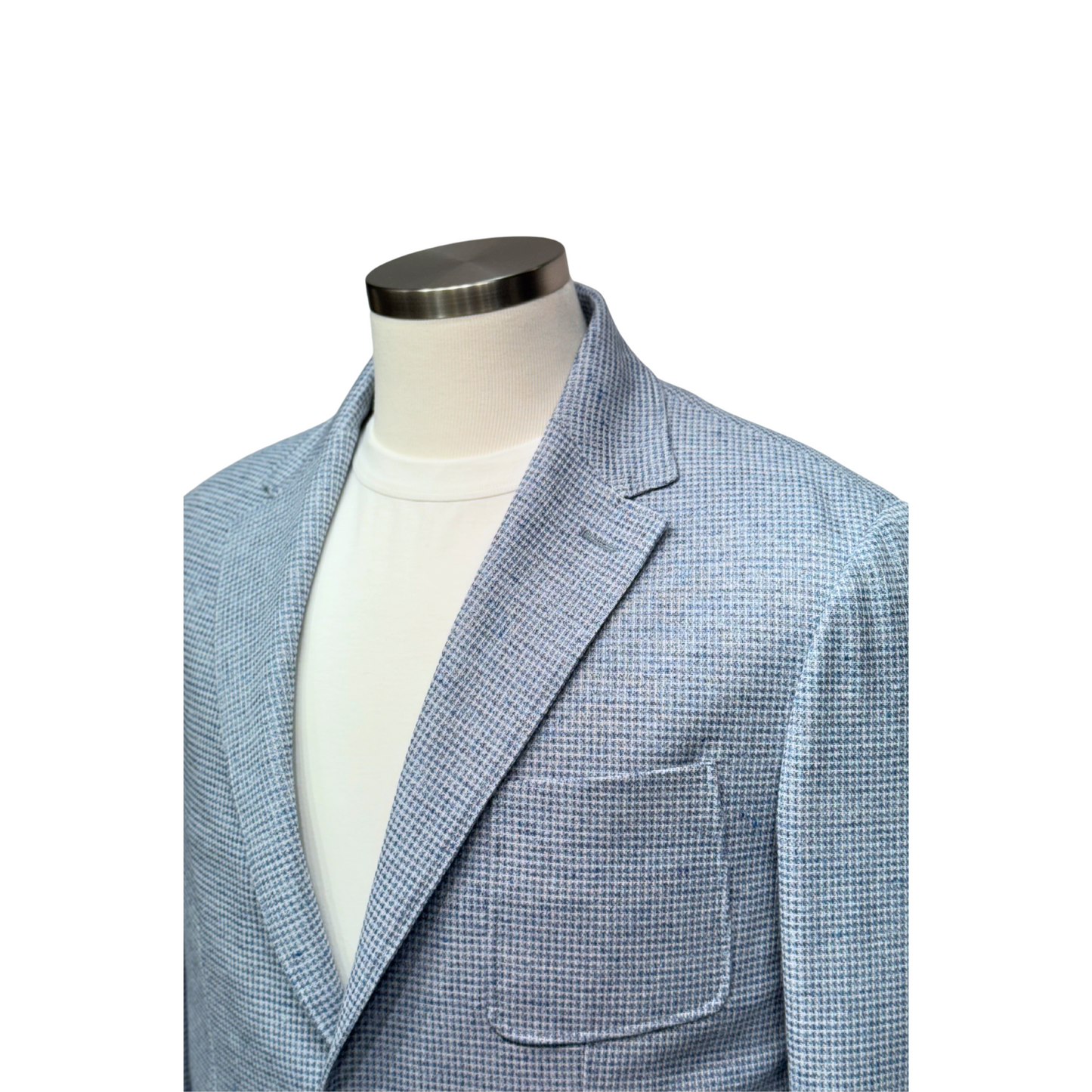 Canali Jersy Jacket in Cotton & Linen-Blue
