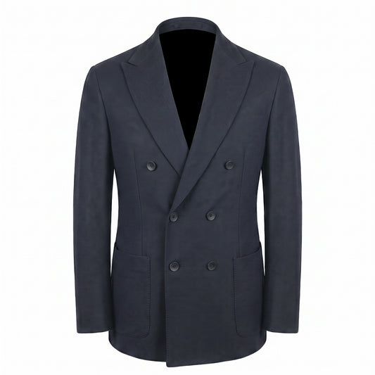 Fradi Super Stretch Ribbed Techno Double Breast Jersey Jacket in Black