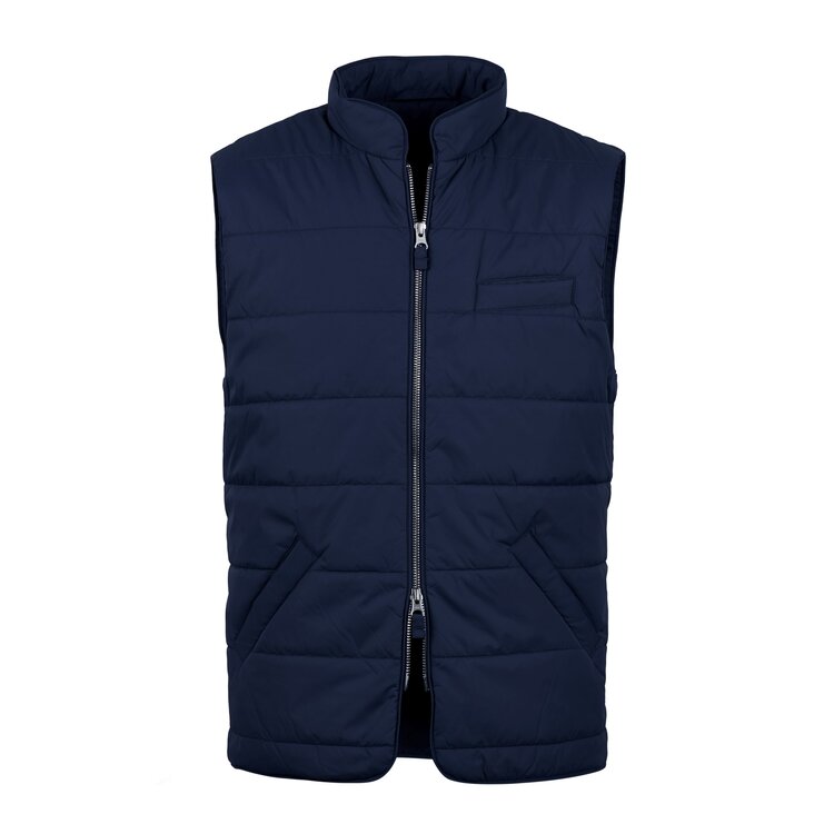 Stenströms Quilted Nylon Vest in Navy