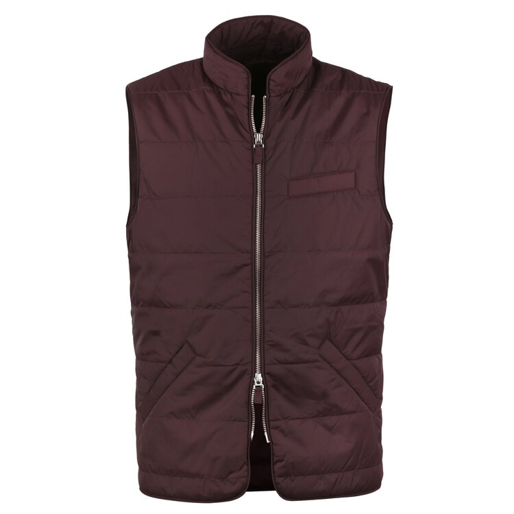 Stenströms Quilted Nylon Vest in Wine