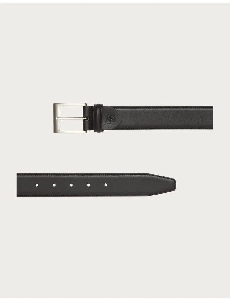 Canali Calfskin Leather Belt in Dark Brown