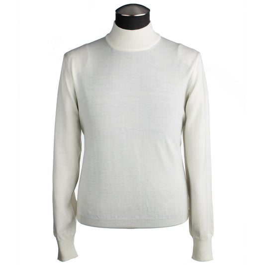 Gran Sasso Merino Wool Mock Sweater in Off-White