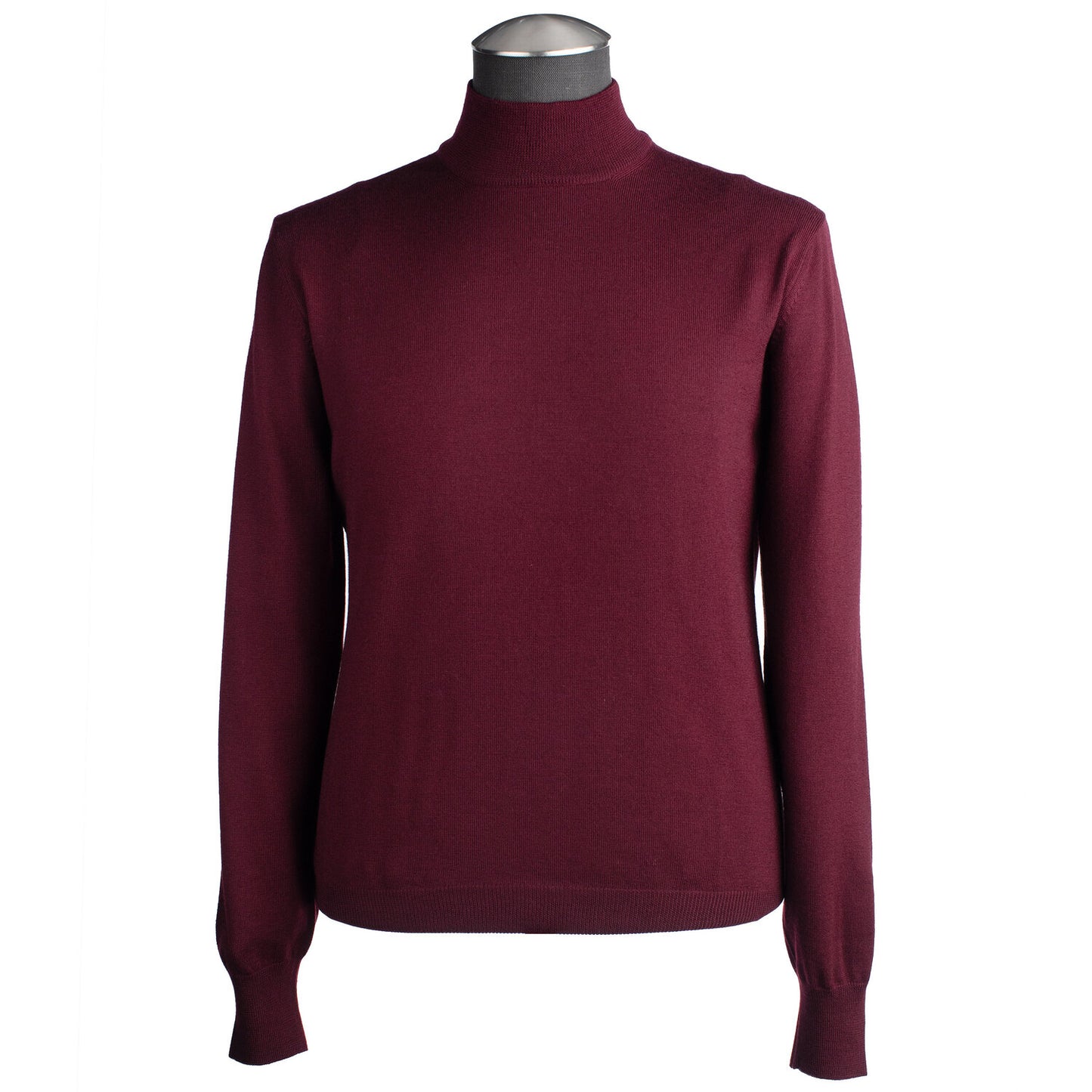 Gran Sasso Merino Wool Mock Sweater in Burgundy