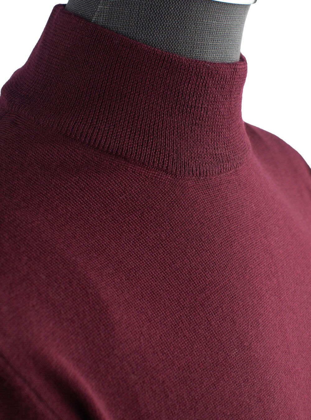 Gran Sasso Merino Wool Mock Sweater in Burgundy
