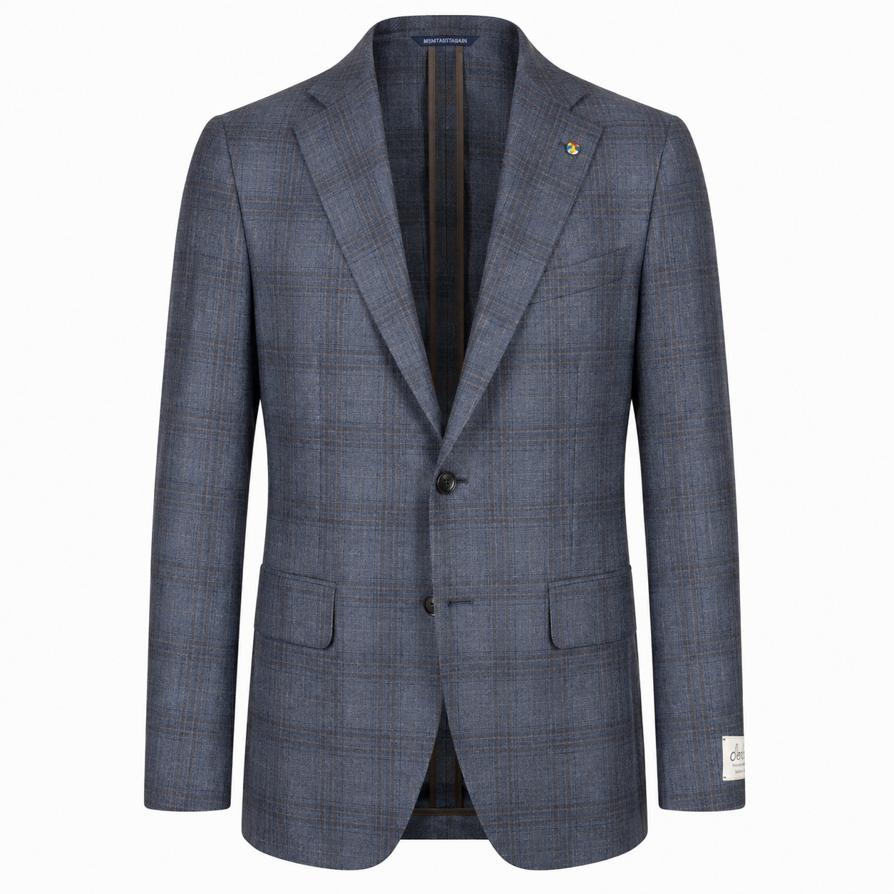 Belvest "Jacket in the Box" 100% Cashmere Sport Coat Prince of Wales in Mid Blue and Maroonn