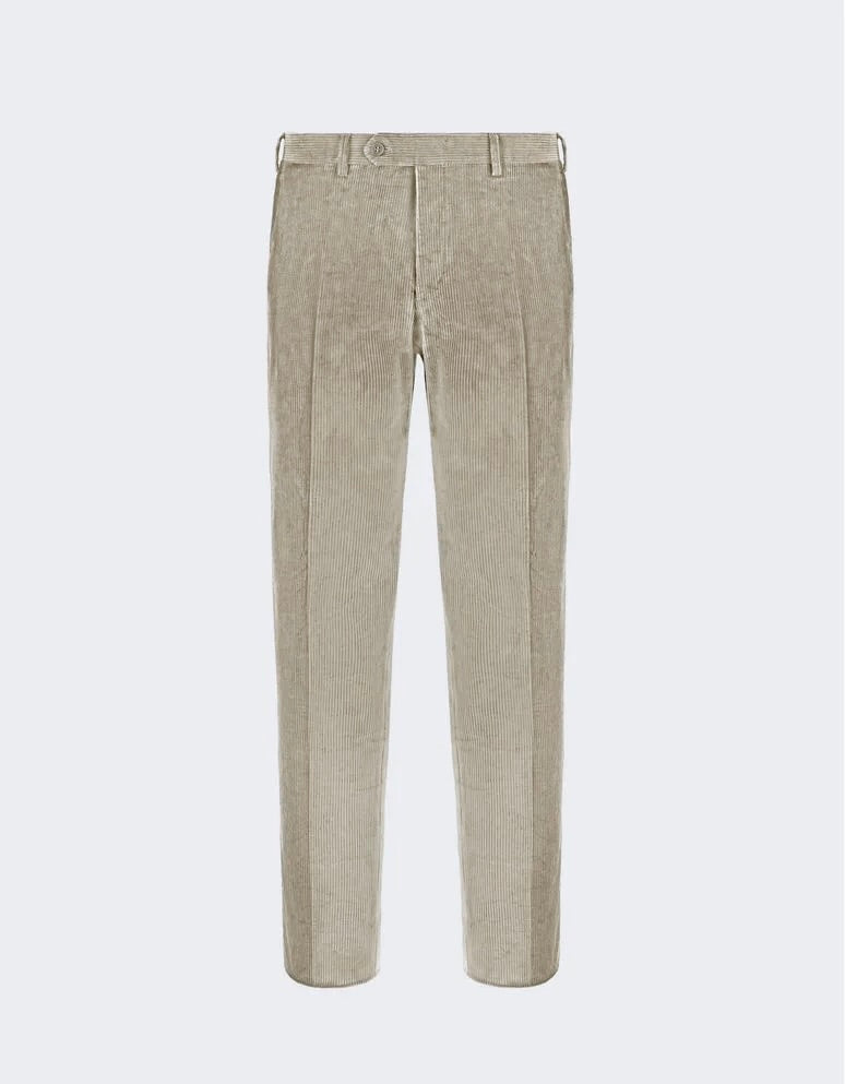 Canali Corduroy Stretch Cotton Pants in Mocha