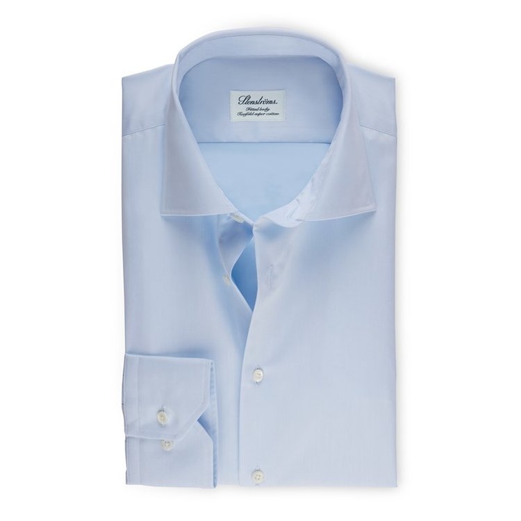 Stenströms Superior Twill Dress Shirt in Light Blue