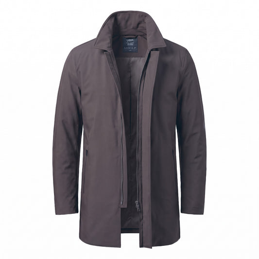 UBR Regulator Savile Wool Parka with Removable Hood -Chocolate Brown