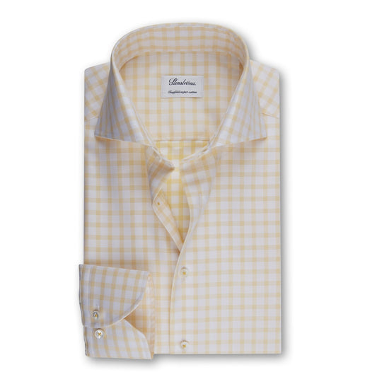 Stenströms Sport Shirt in Yellow and White Check Pattern