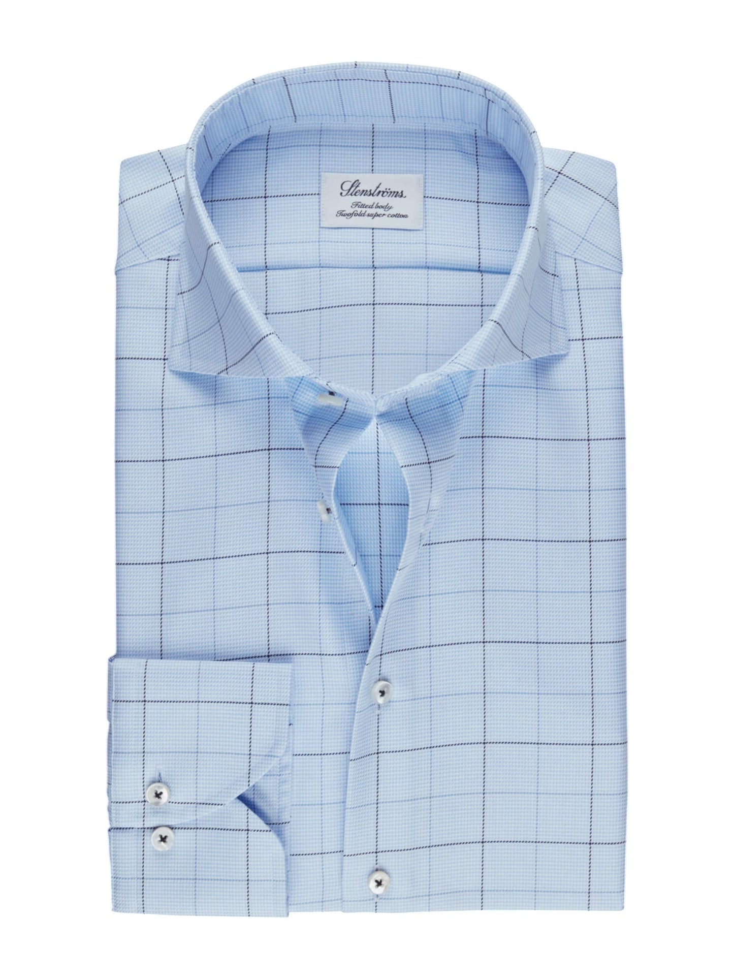 Stenströms Light blue Checked Twill Shirt