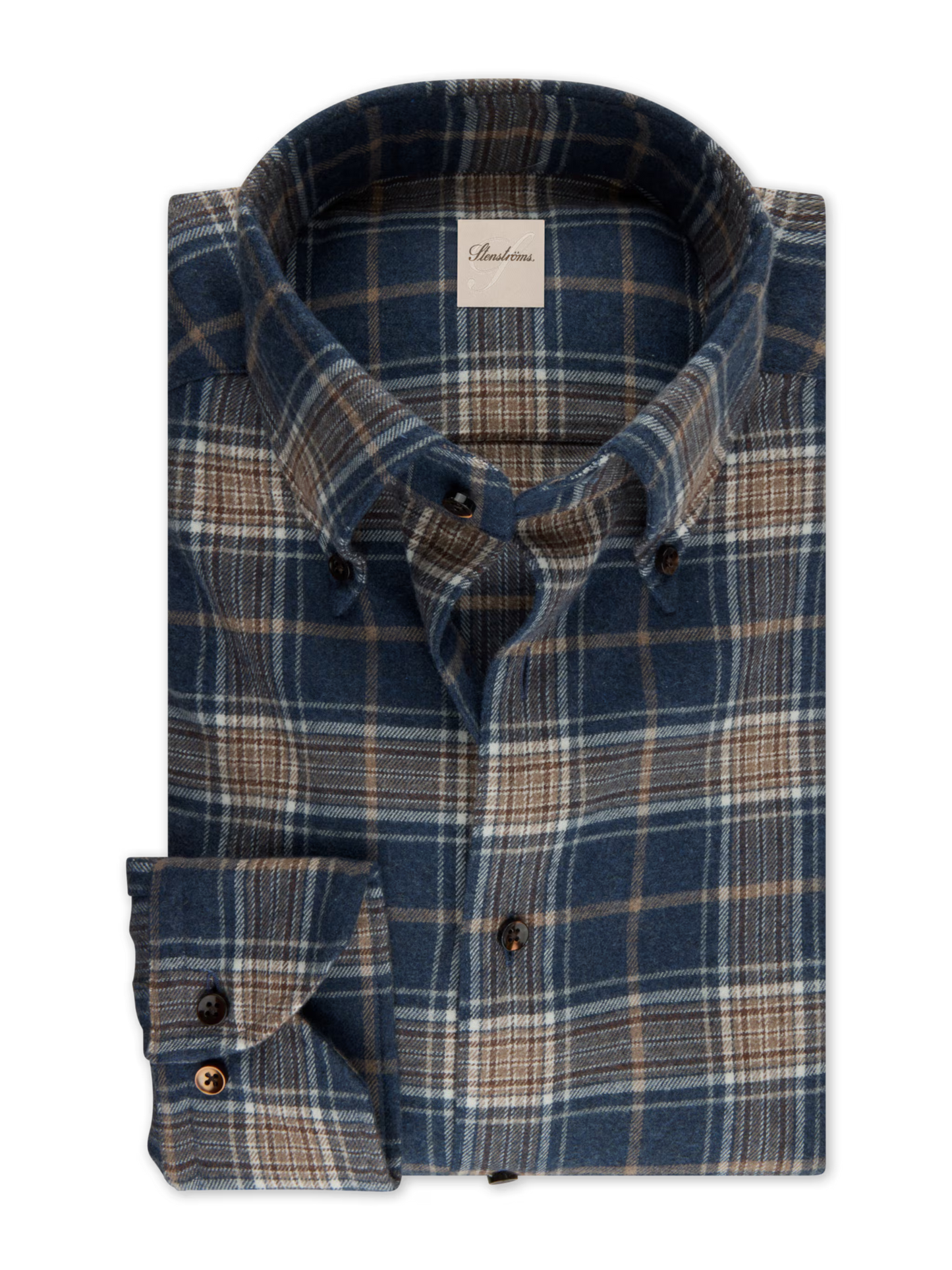 Stenstroms regular Fit Dark Blue Checked Flannel Shirt