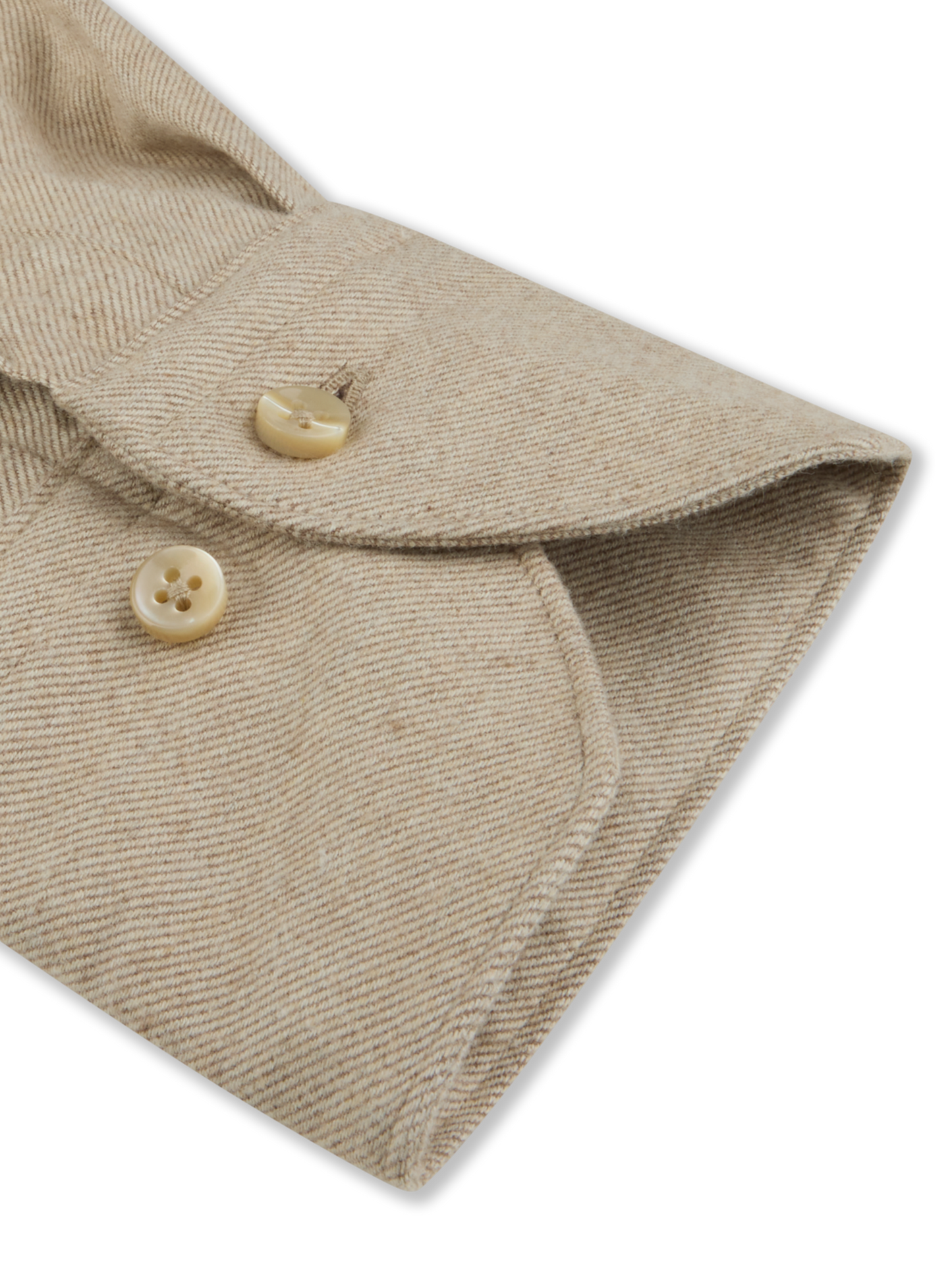 Stenströms Beige Luxury Flannel Sport Shirt in Regular Fit