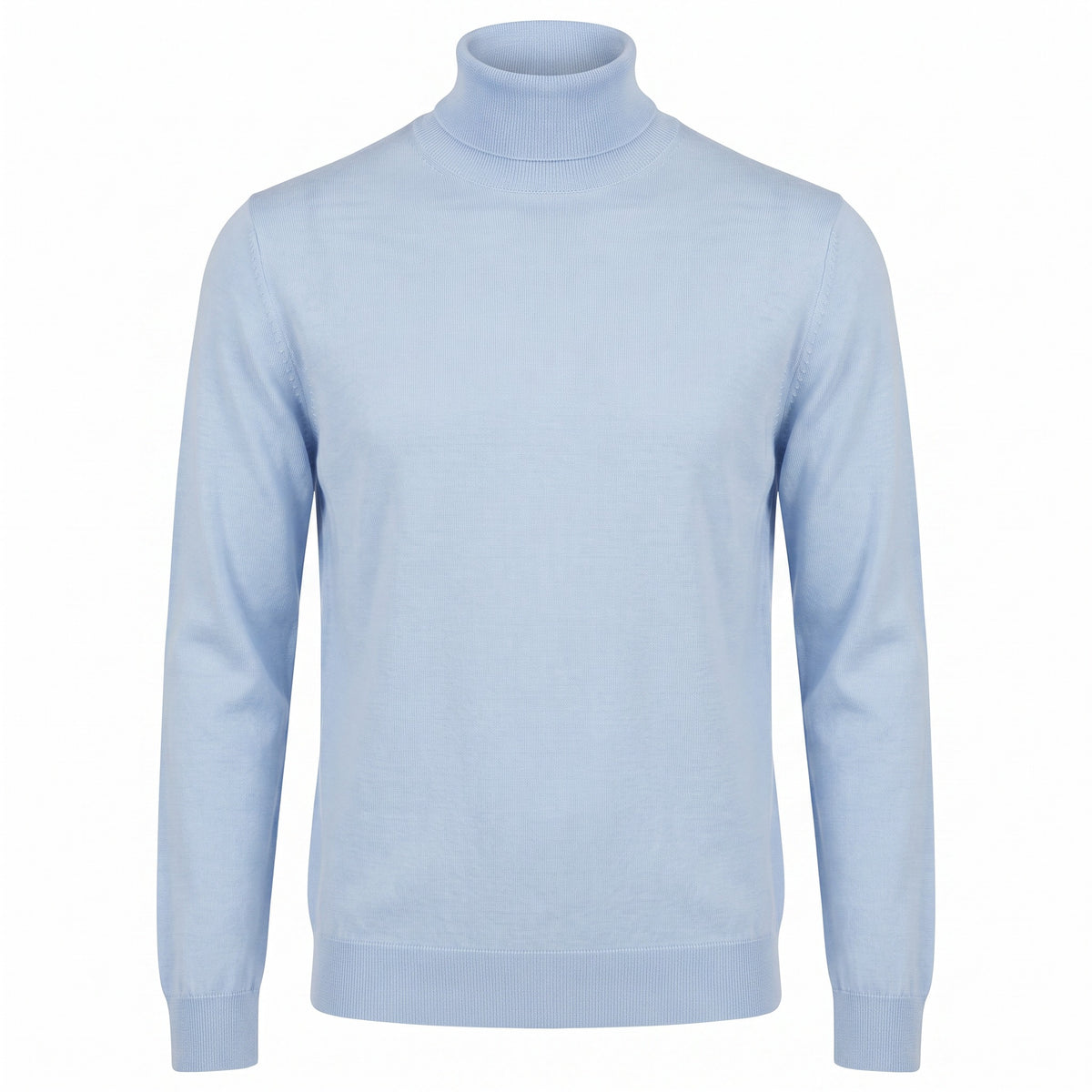 Ferrante Extra Fine Merino Wool Turtleneck Sweater in Light Blue