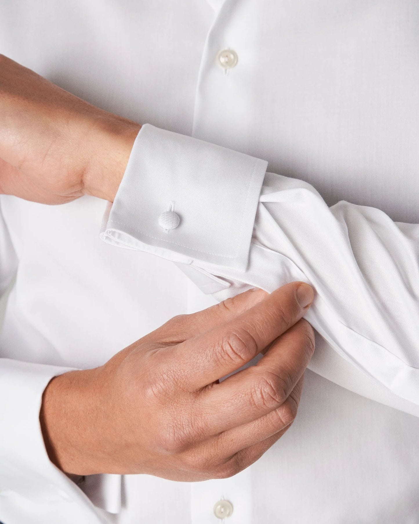 Eton Signature Twill French Cuff Shirt in White