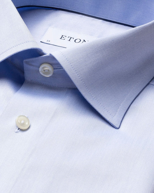 Eton Signature Twill French Cuff Shirt in Light Blue