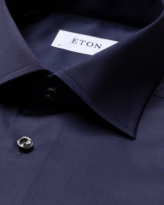 Eton Signature Twill Dress Shirt in-Navy Blue