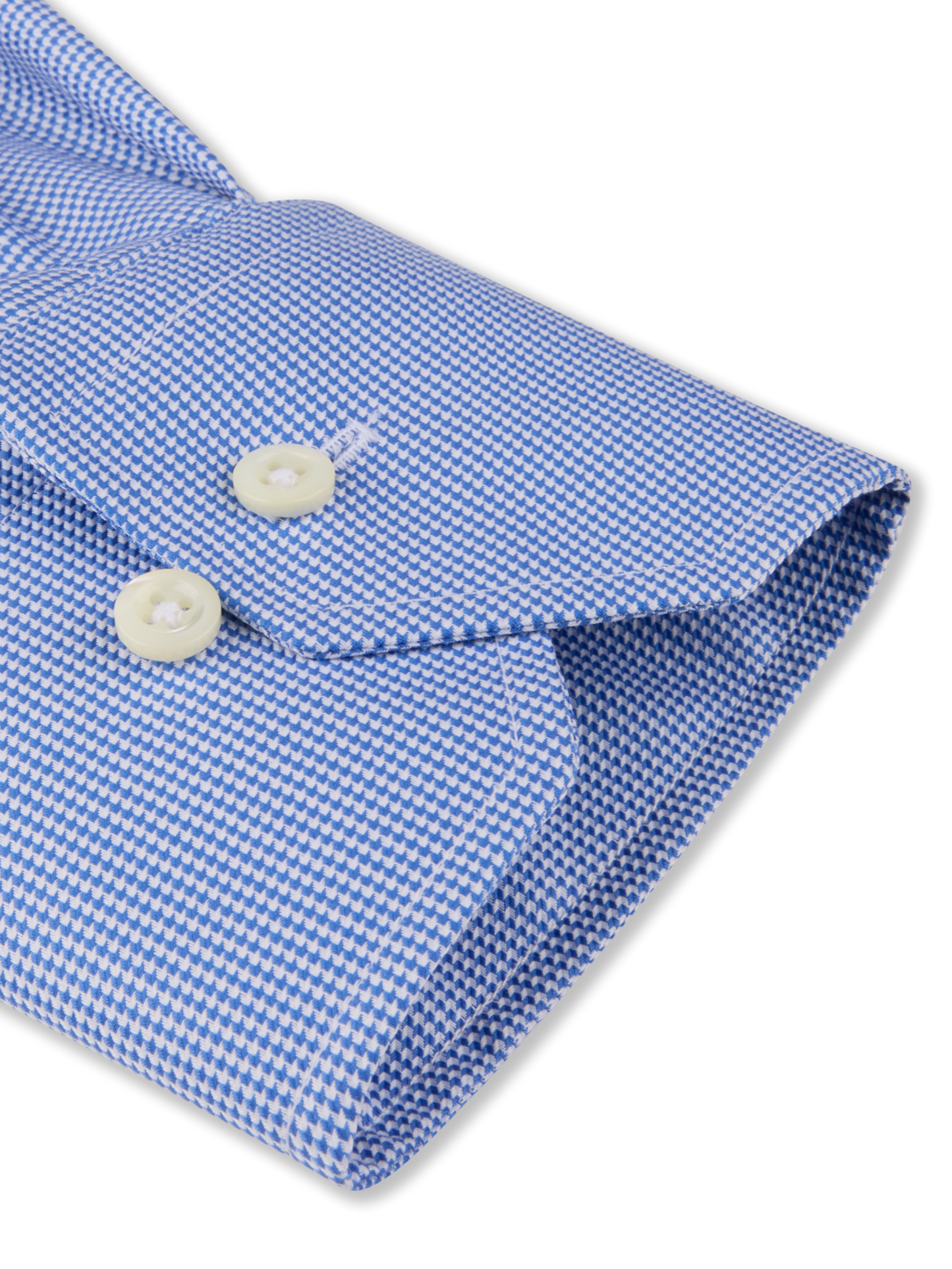 Stenströms Blue Houndstooth Twill Shirt in Slim Fit