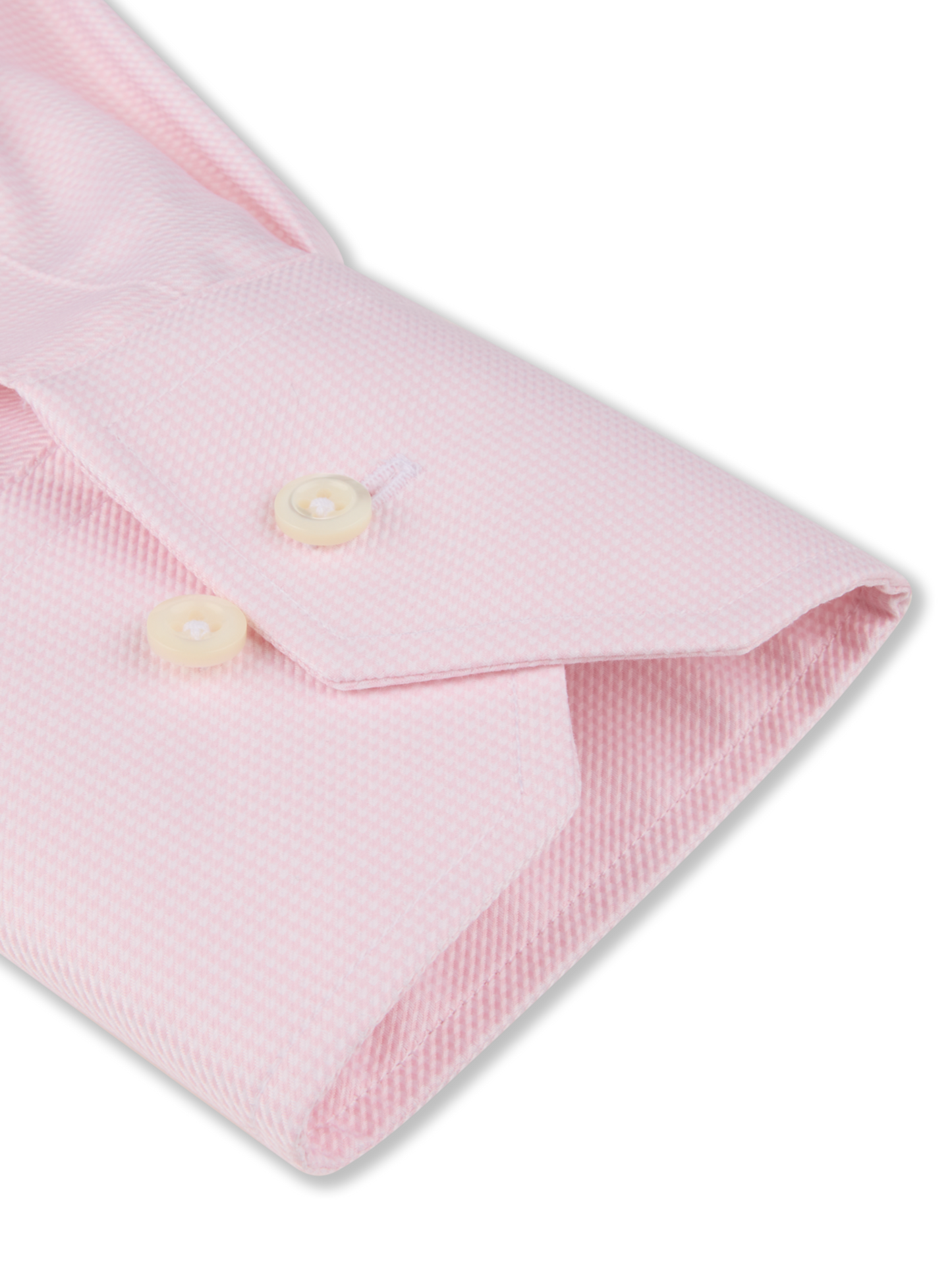 Stenströms Soft Pink Houndstooth Twill Shirt in Regular Fit