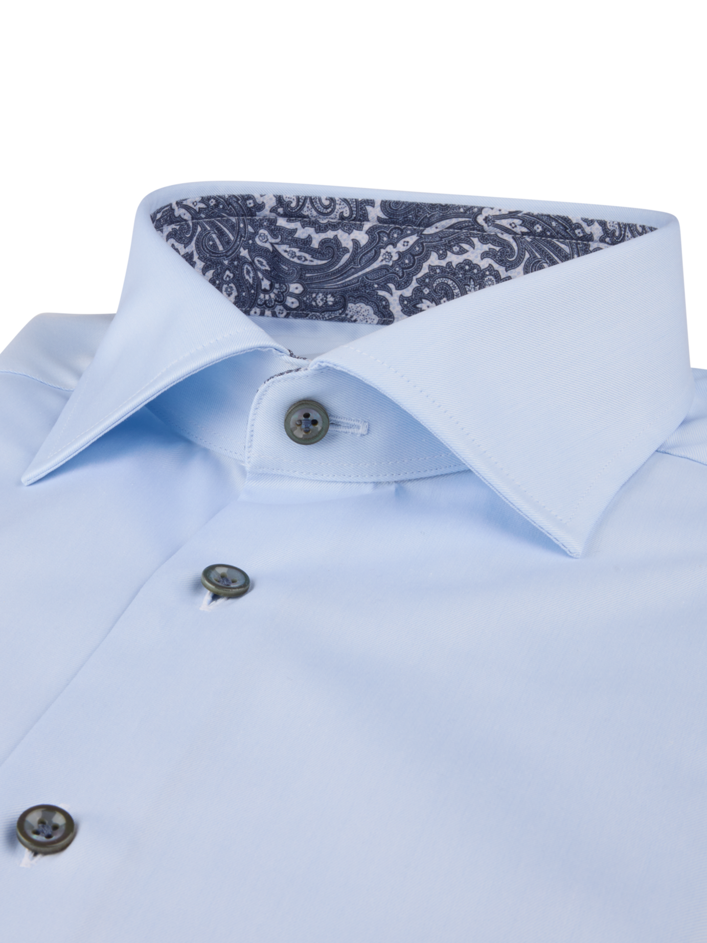 Stenströms Regular Fit Contrast Twill Shirt in Light Blue