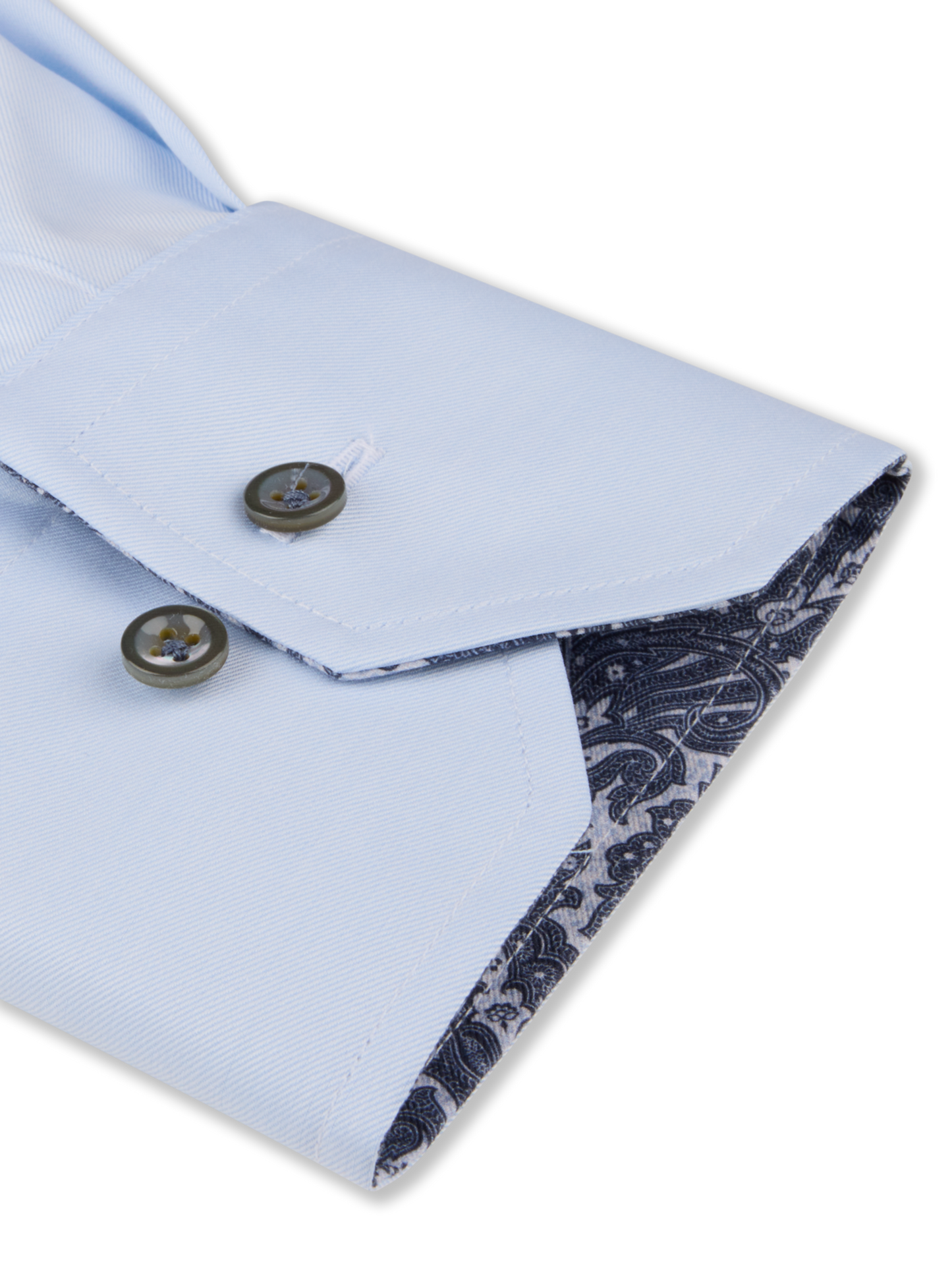 Stenströms Regular Fit Contrast Twill Shirt in Light Blue