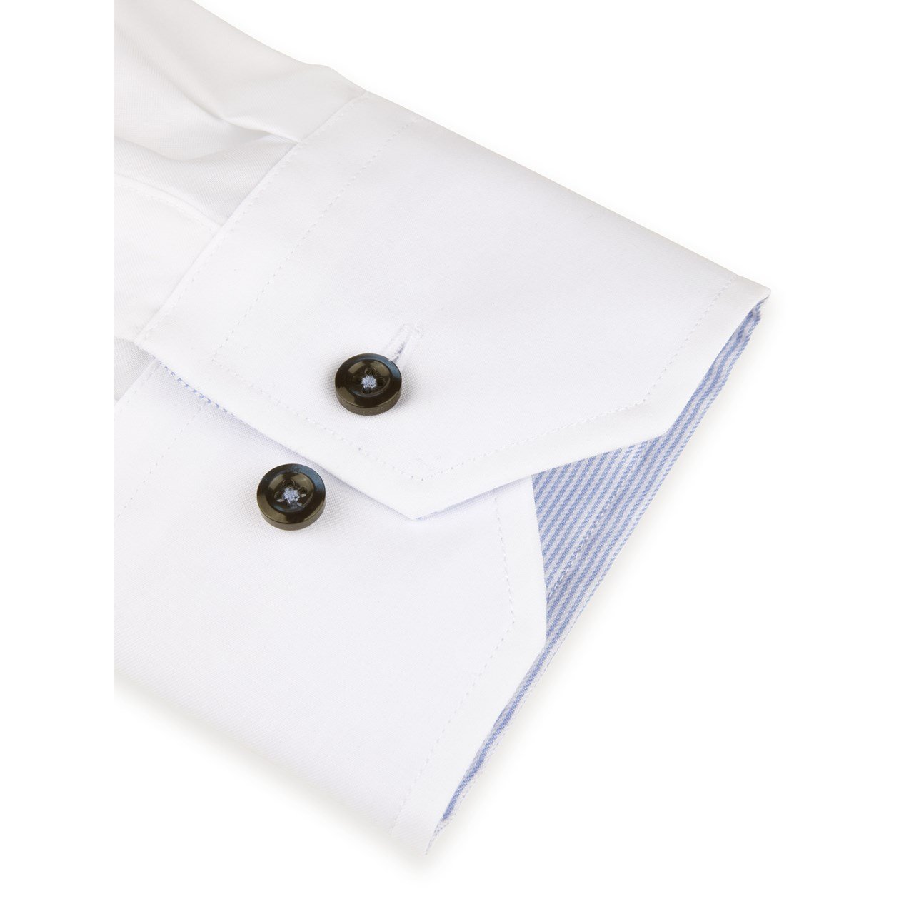 Stenstroms White Contrast Twill Sport Shirt