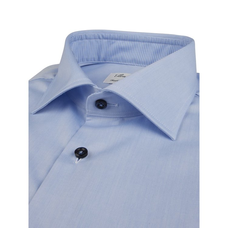 Stenstroms Light Blue Contrast Twill Sport Shirt