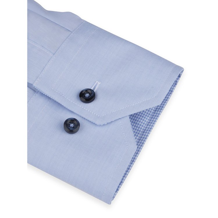 Stenstroms Light Blue Contrast Twill Sport Shirt