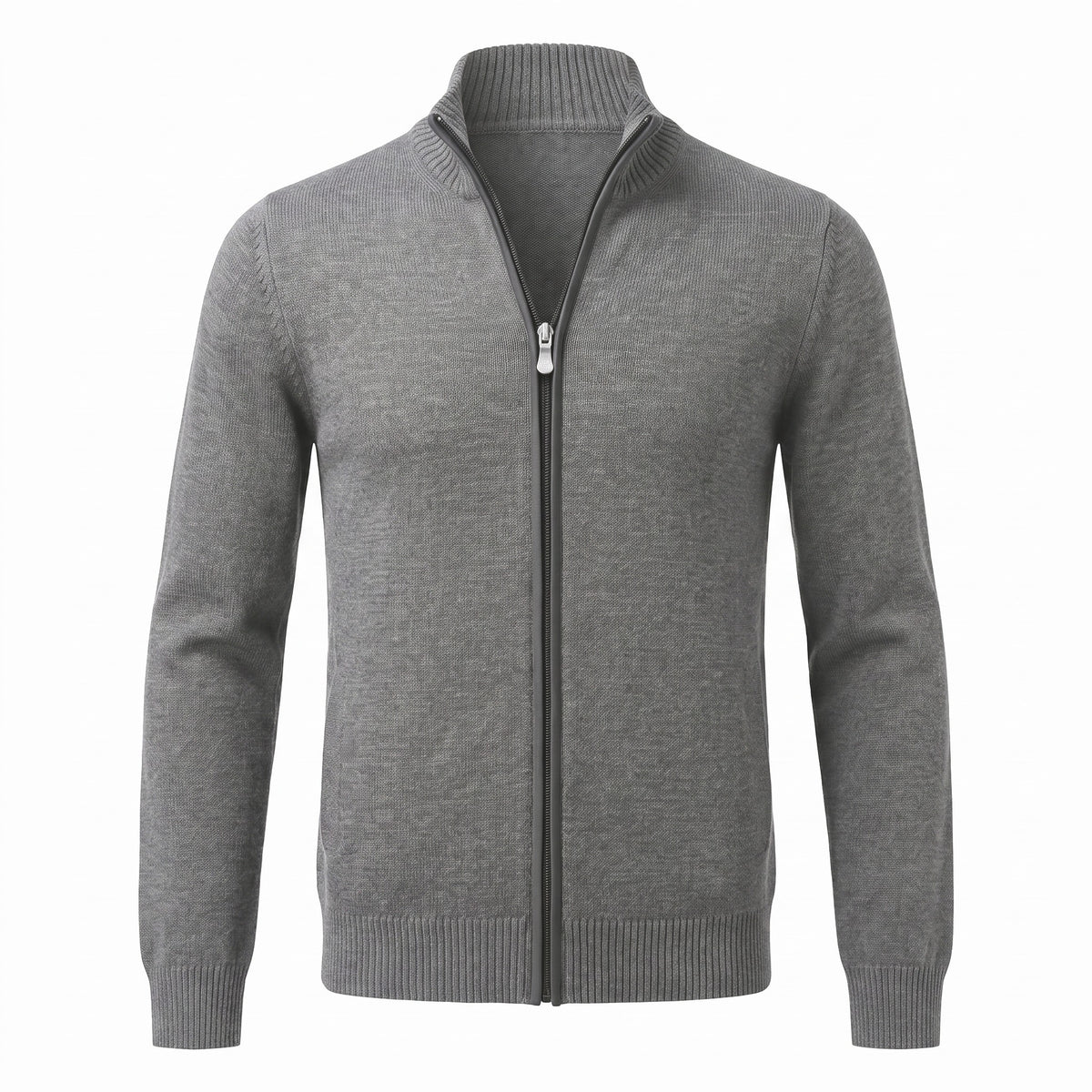 Gran Sasso Extra Fine Merino Wool Quarter-Zip Sweater in Md Gray