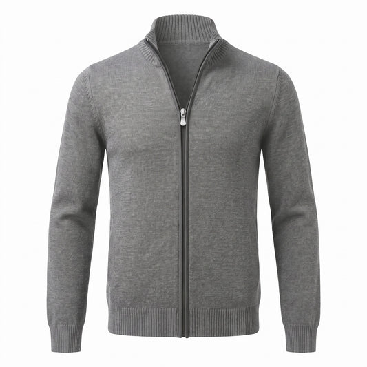 Gran Sasso Extra Fine Merino Wool Quarter-Zip Sweater in Md Gray
