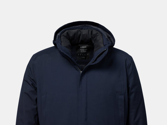 UBR Regulator Savile Wool Parka with Removable Hood in Dark Navy