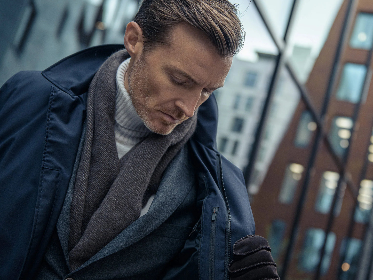 UBR Regulator™ Savile Wool Coat – Navy Blue