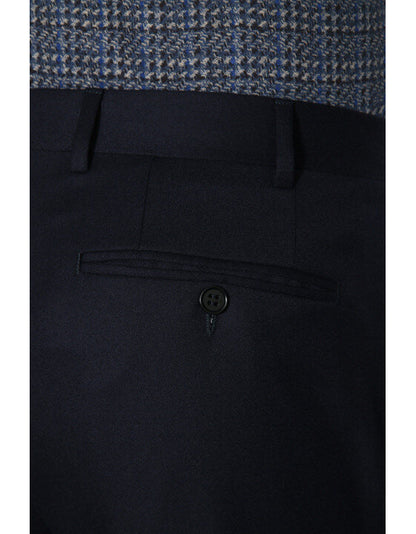 Canali Siena Classic Fit Super 130's Wool Dress Pants in Navy Blue