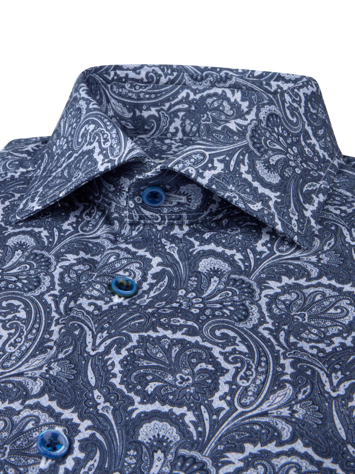 Stenströms Light Blue Patterned Twill Shirt in Slim Fit