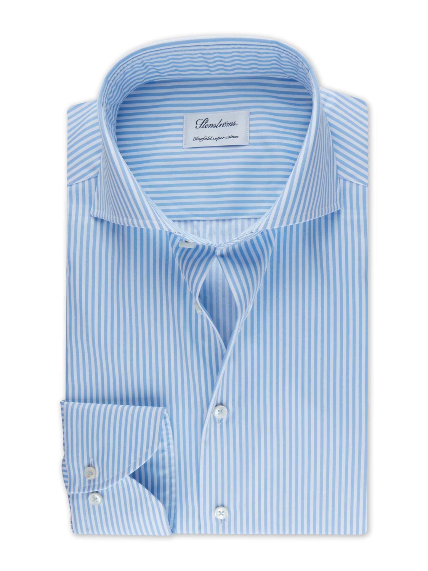 Stenströms Blue Striped Twill Shirt in Slim Fit.