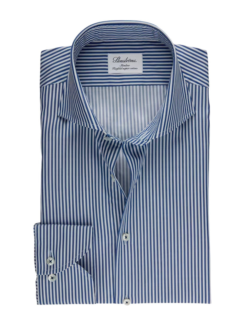 Stenströms Blue Striped Twill Shirt in Slim Fit.