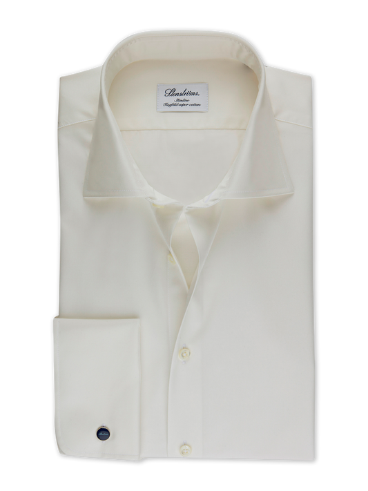 Stenstroms Off-White Twill French Cuff Dress Shirt
