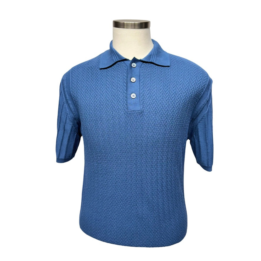 DANIELE FIESOLI SS Polo T-Shirt -Mid Blue