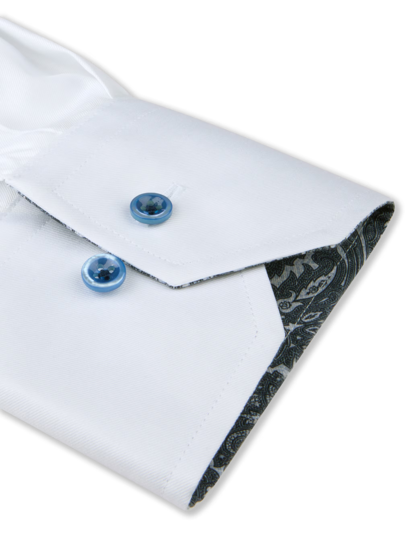 Stenströms White Contrast Twill Shirt in Slim Fit