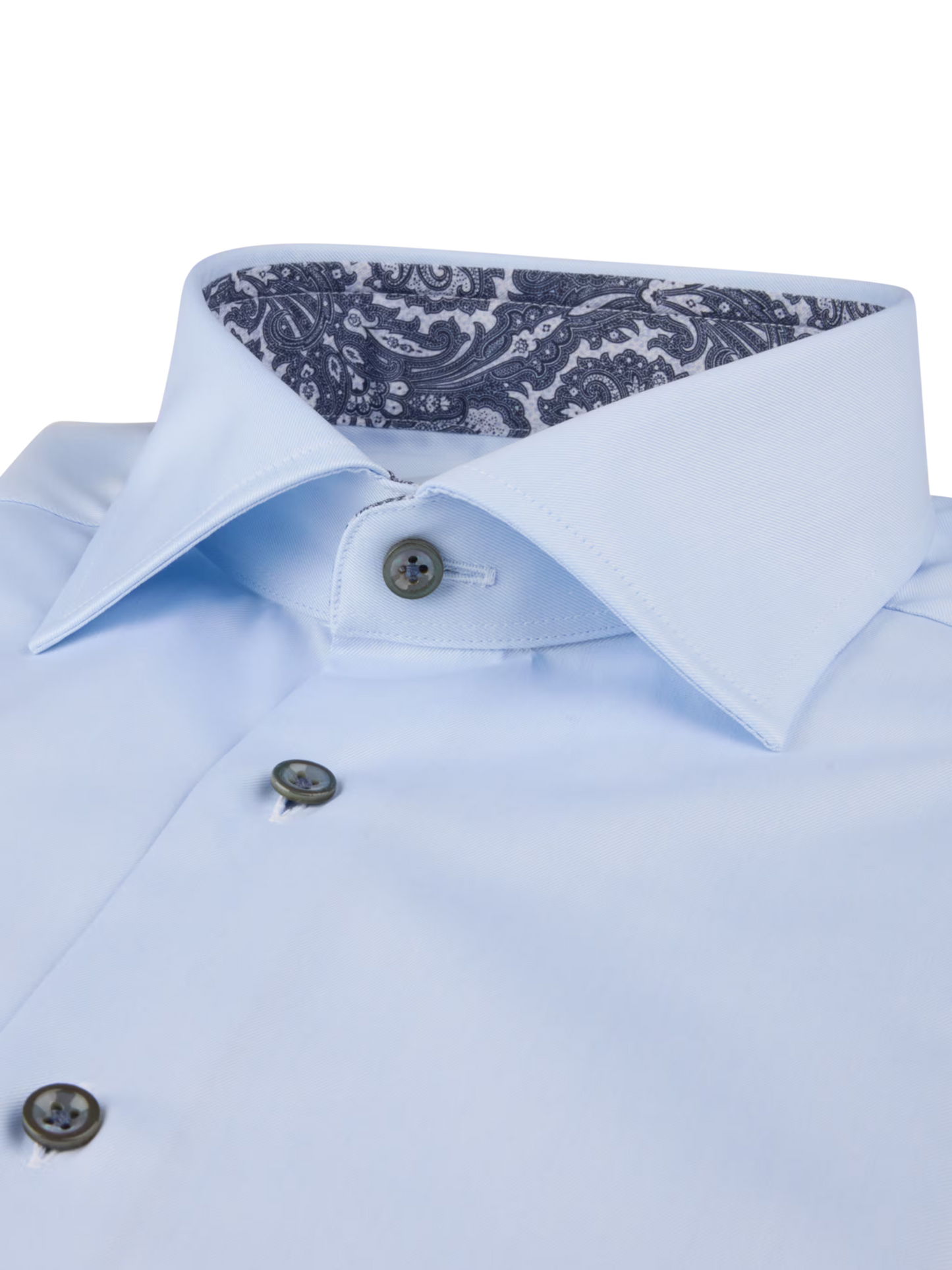 Stenströms White Contrast Twill Shirt in Slim Fit