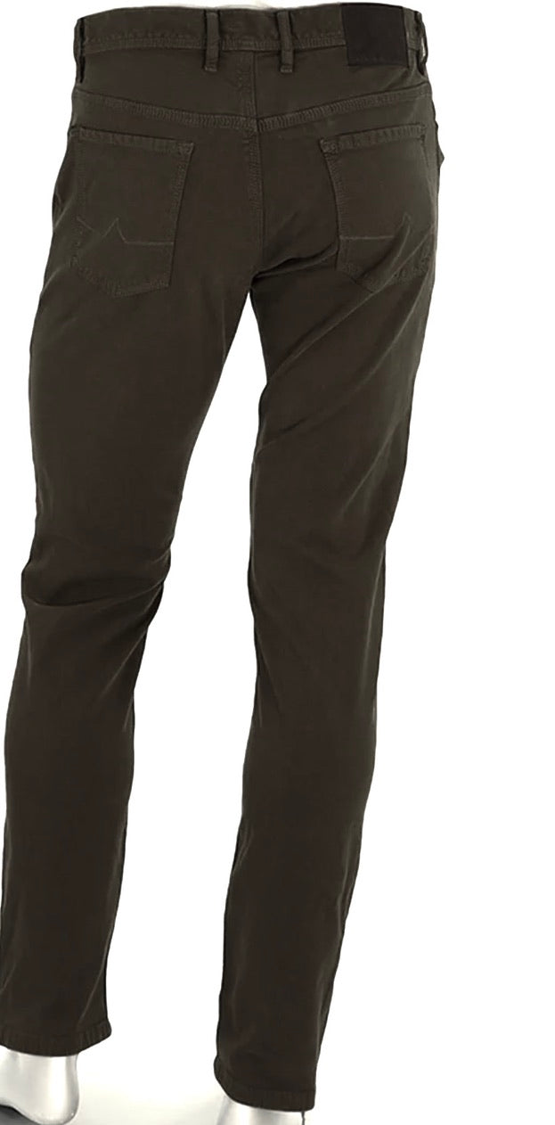 Alberto Jeans Pipe Soft Twill Regular Fit in Tobacco