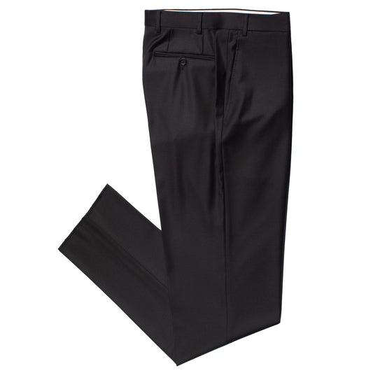 Canali Siena Classic Fit Super 130's Wool Dress Pants in Black