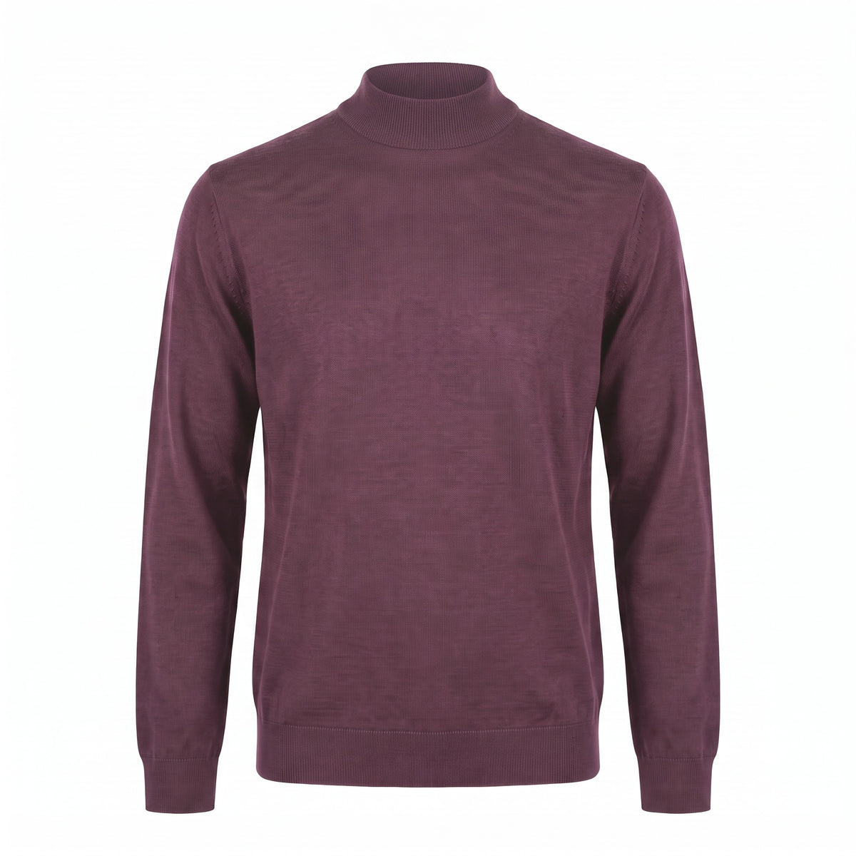 Ferrante Extra Fine Merino Wool Mock Sweater in Wine
