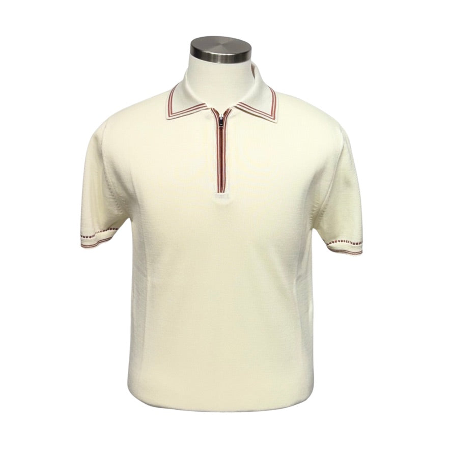 DANIELE FIESOLI SS Polo T-Shirt With Contrast-Tan