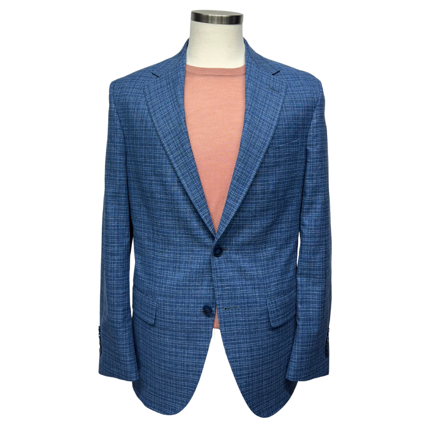 Uomo Sport Coat in Wool, Silk, and Linen – Blue