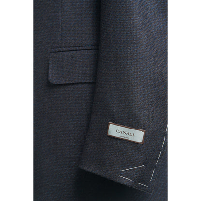 Canali Siena Model Wool Sport Coat in Brown and Blue